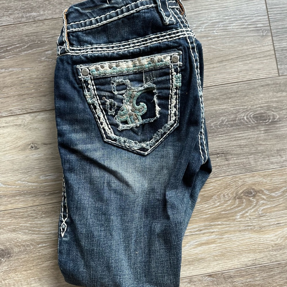 Rock Revival Dark Blue Embellished Jeans